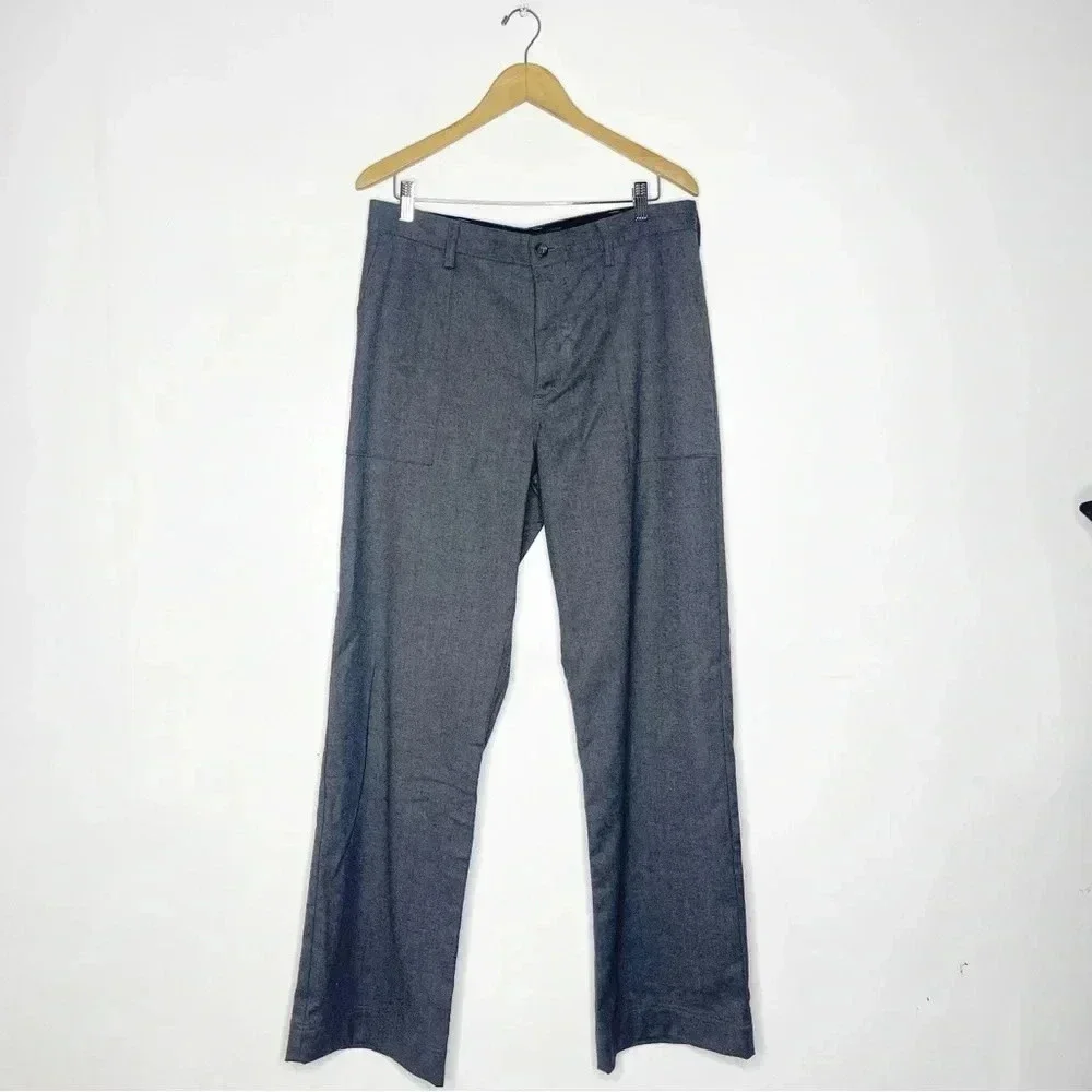 Banana Republic Wool Mens Trouser Pants Gray Chinos Size 34 x 34